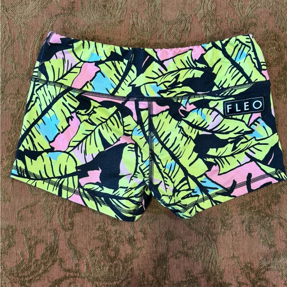Colorful Fleo workout shorts. Size small.